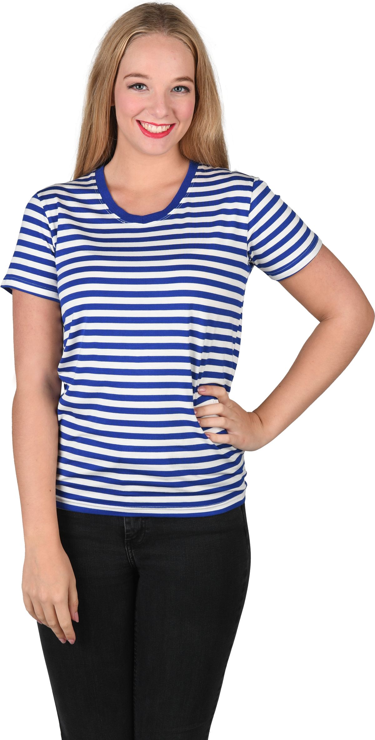 Ongekend Gestreept shirt girlie blauw/wit AN-02