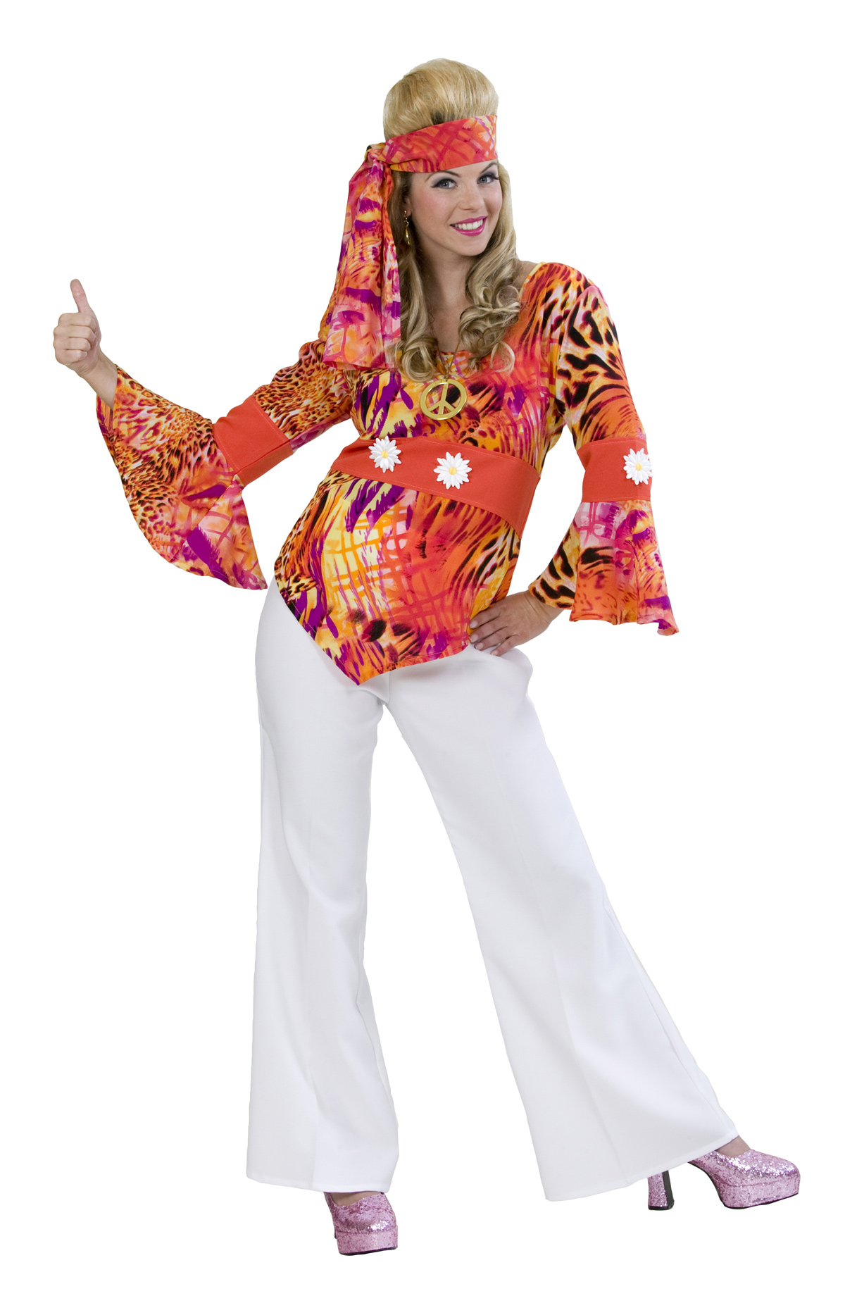 Disco-Blouse Wave, hippie blouse bij karnevalswierts.com