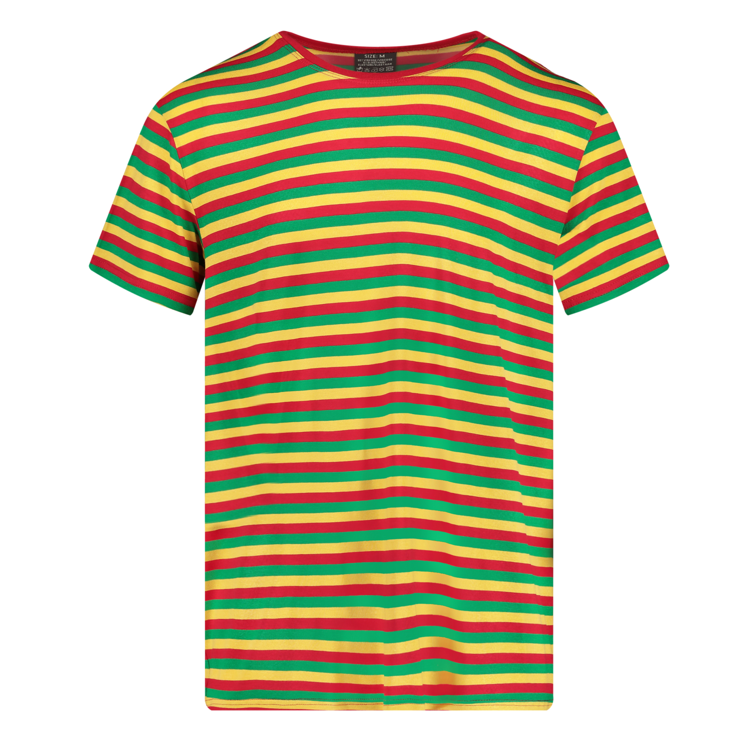 red yellow striped shirt